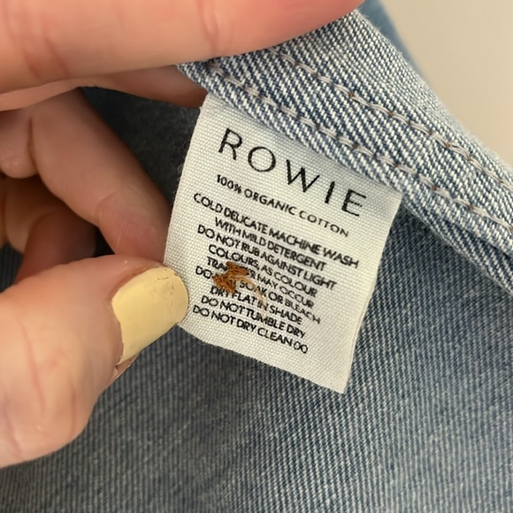 NWOT Rowie The Label Organic Cotton Denim Jacket Top - Picture 6 of 6
